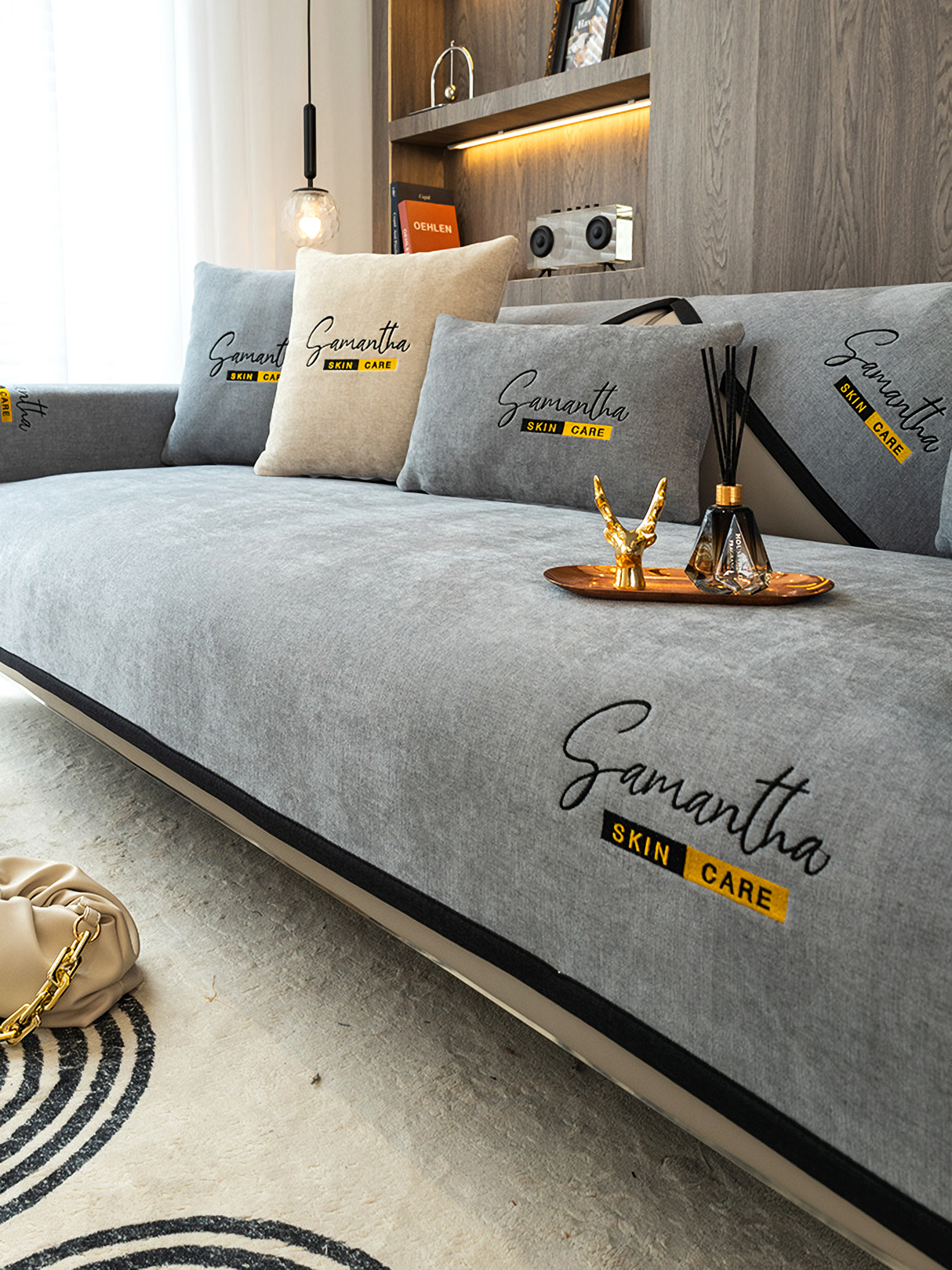 Non-Slip Cat Scratch Furniture Cover for Leather Sofas, Chenille Sofa Towels Covers I