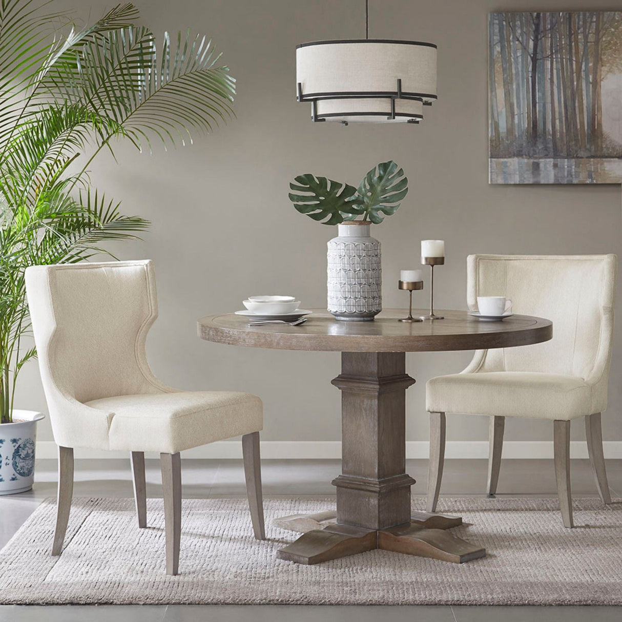 Elegant Design Dining Chair Polyester - Cream by Couch.com