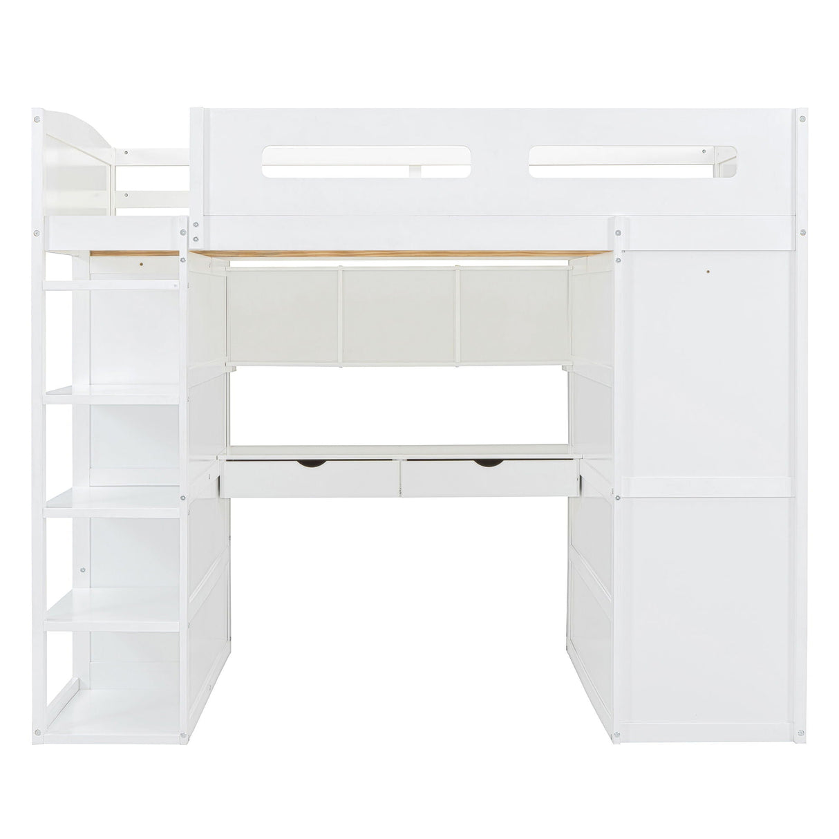 Loft Bed With Desk, Wardrobes, 4 Drawers And 4 Shelves by Couch.com
