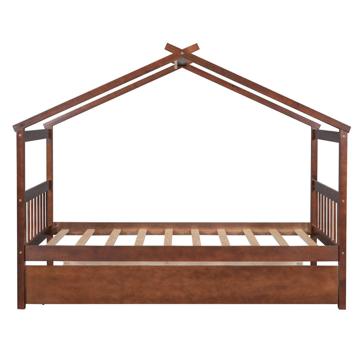 Wooden House Bed With Twin Size Trundle by Couch.com