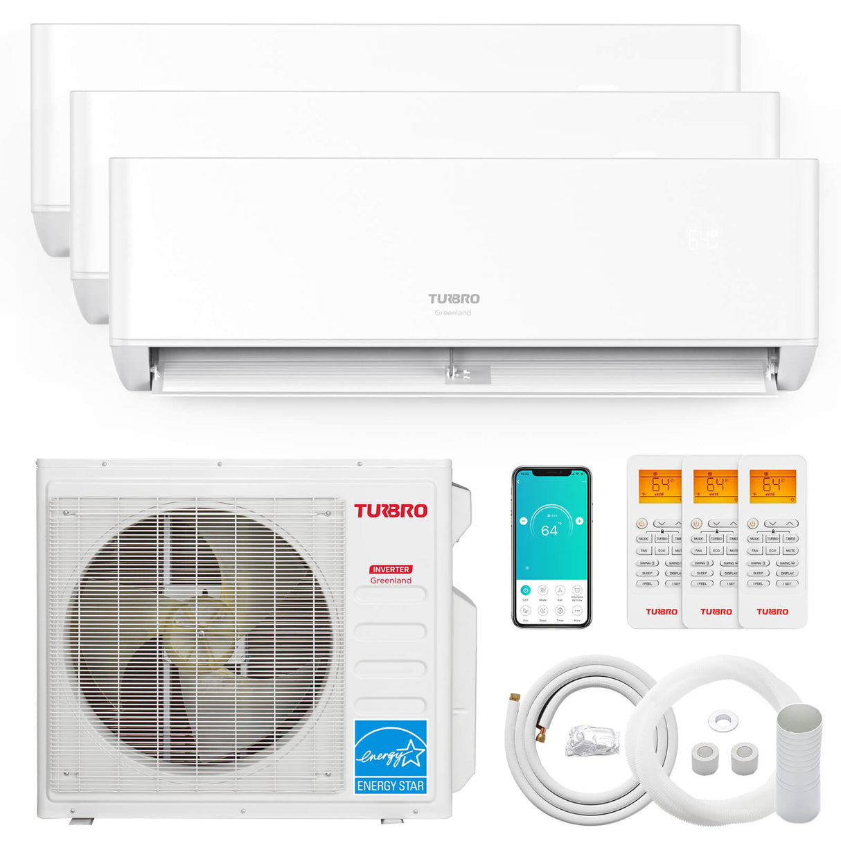 (Open Box) Greenland Multi-zone Mini Split Air Conditioner with Heat Pump (R454B Refrigerant)