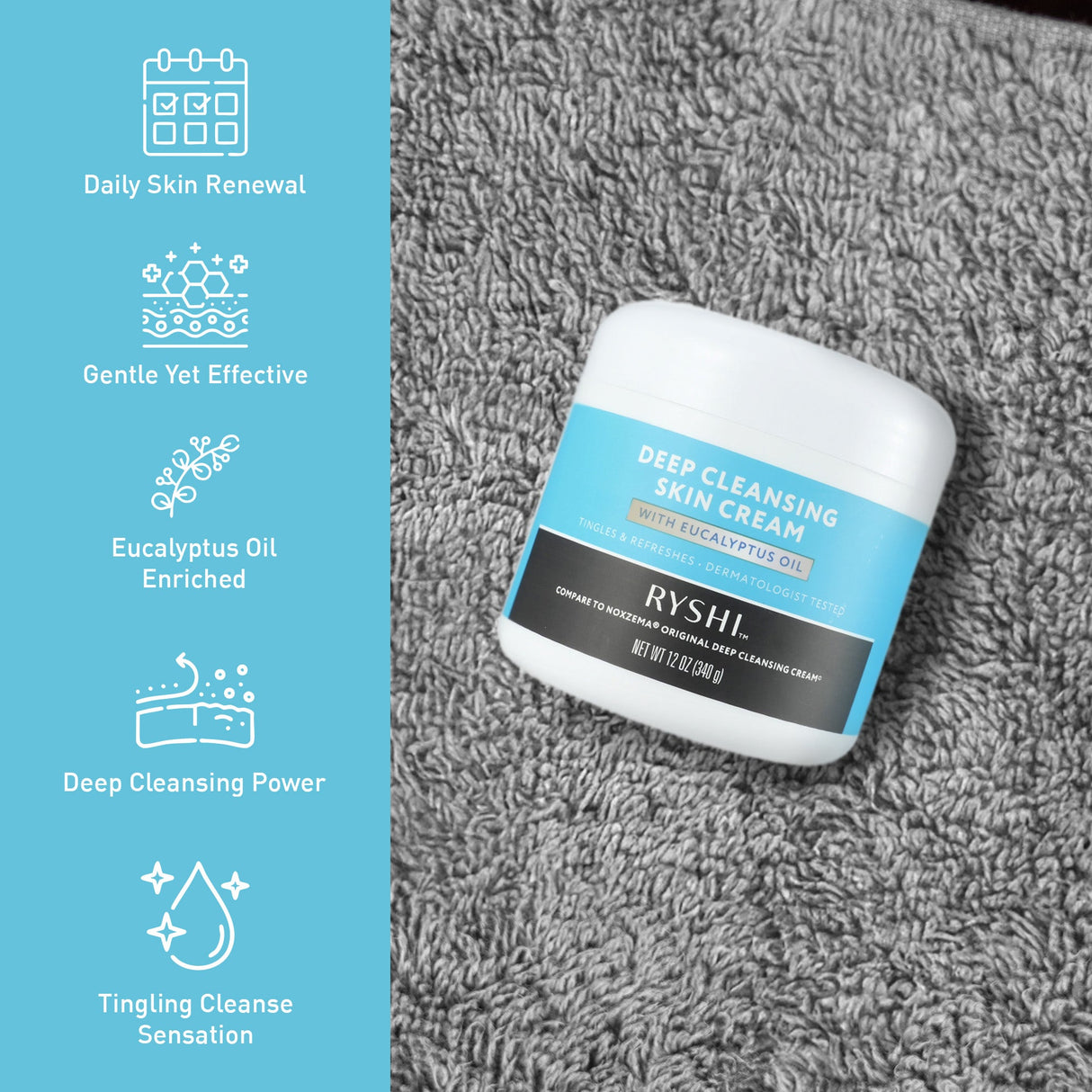 Glow & Renew Skincare Trio: Reusable Makeup Remover Cloths, Deep Cleansing Skin Cream with Eucalyptus Oil & Hydrating Facial Serum