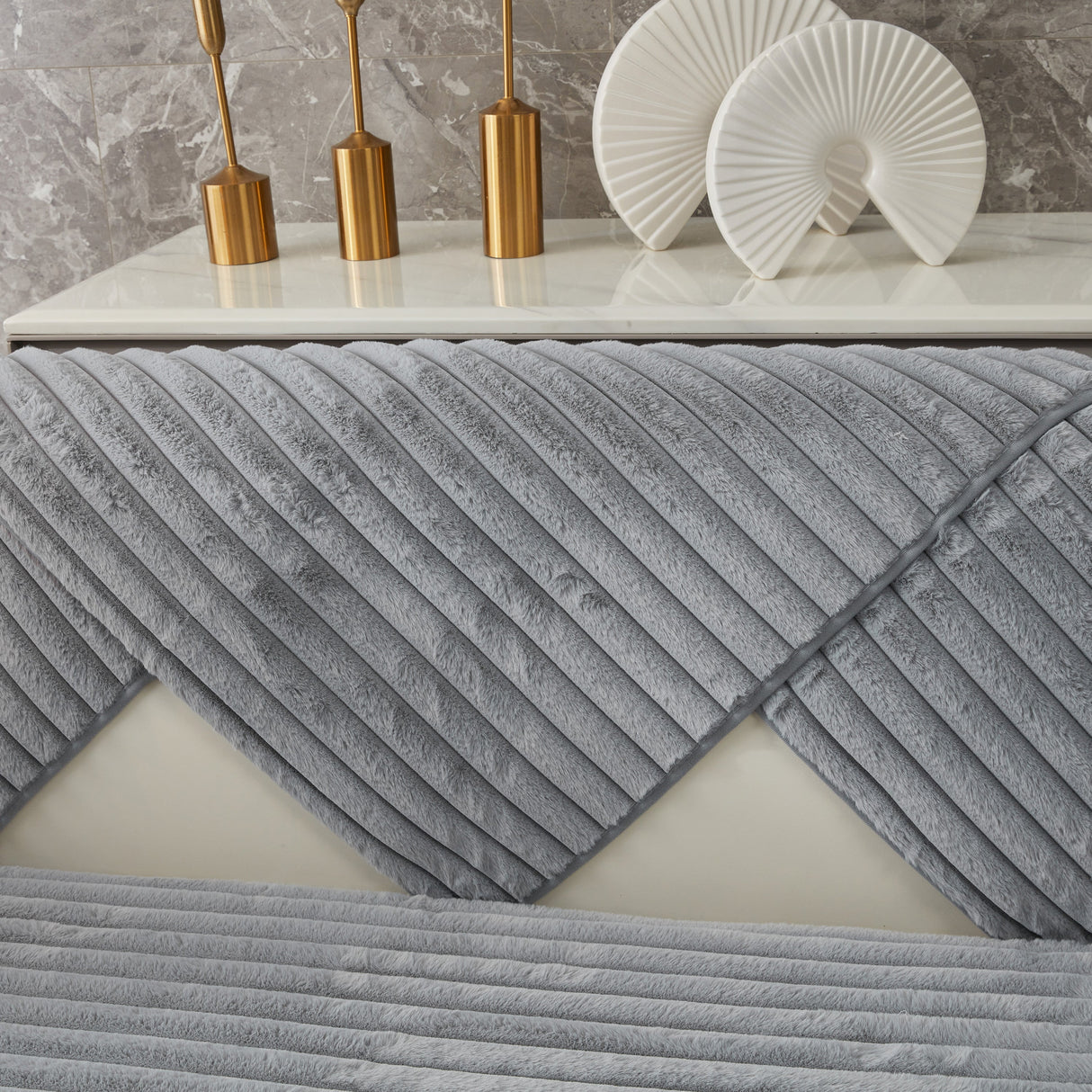 Winter Thickened Rabbit Plush Non-slip Sofa Cushion, Faux Fur Fluffy Furniture Protector