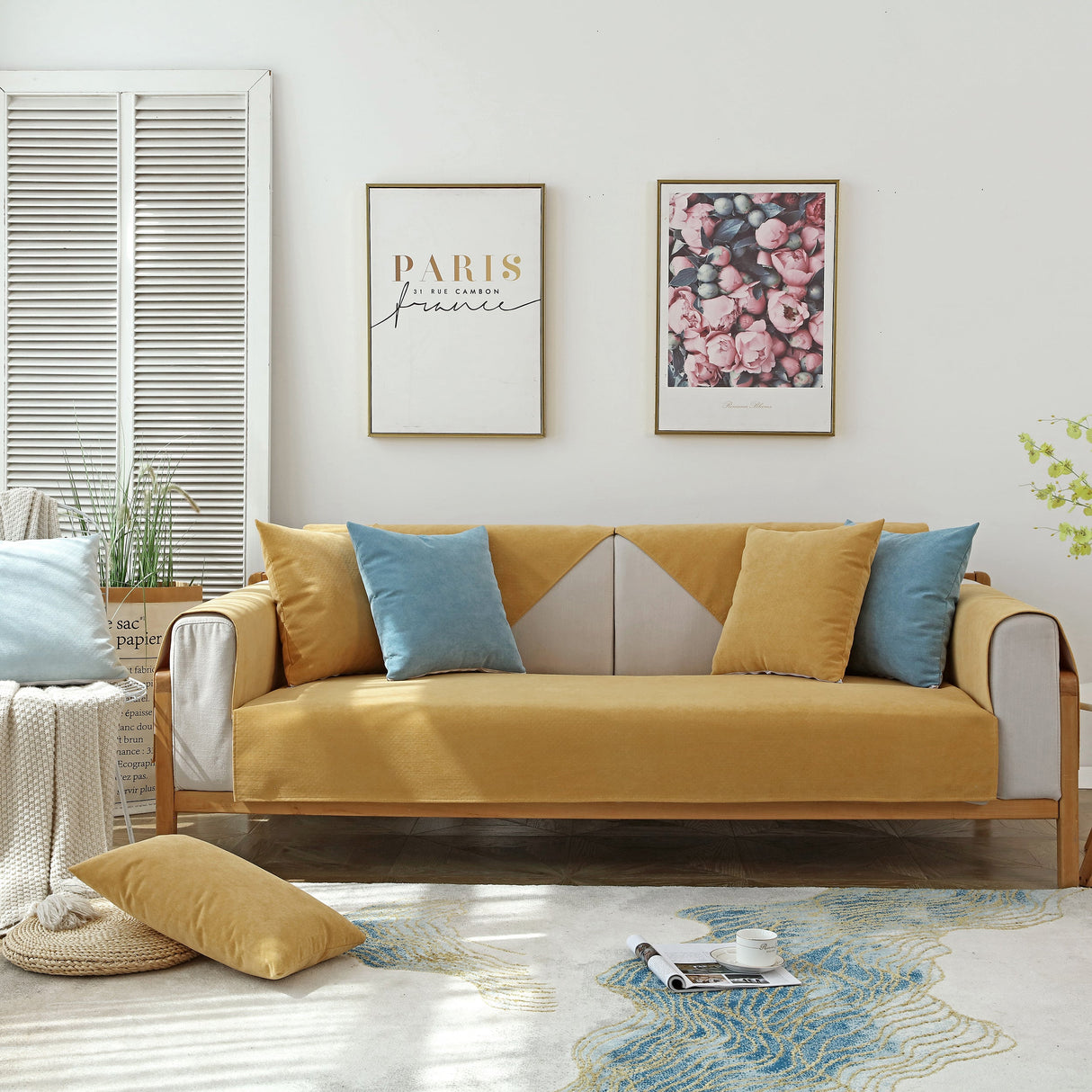 Waterproof Non-Slip Quilted Corduroy Sofa Covers for Pets, Sectional Couch Covers