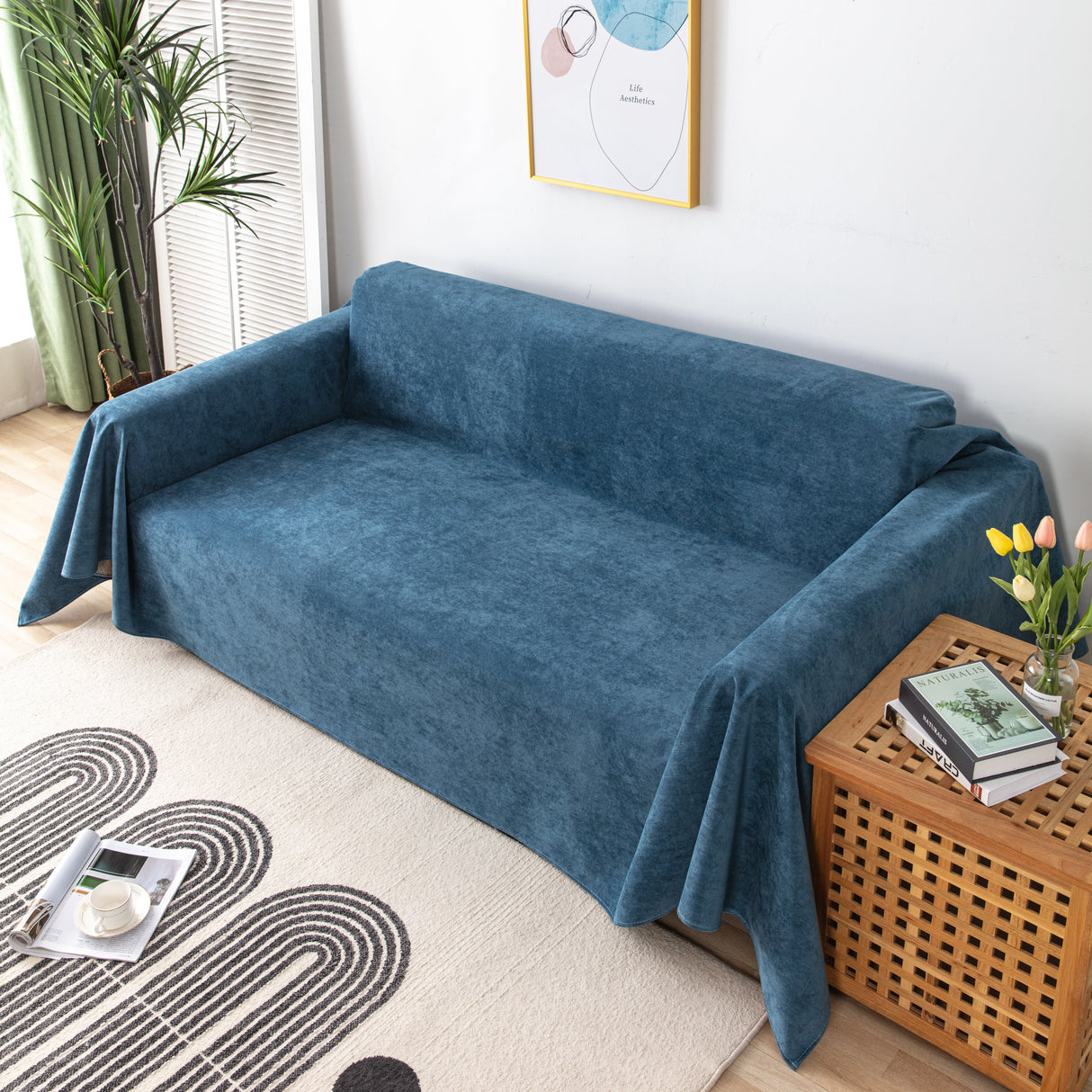 Waterproof Scratch-Resistant Furniture Covers for Pets, Non-Slip Couch Cover Throw