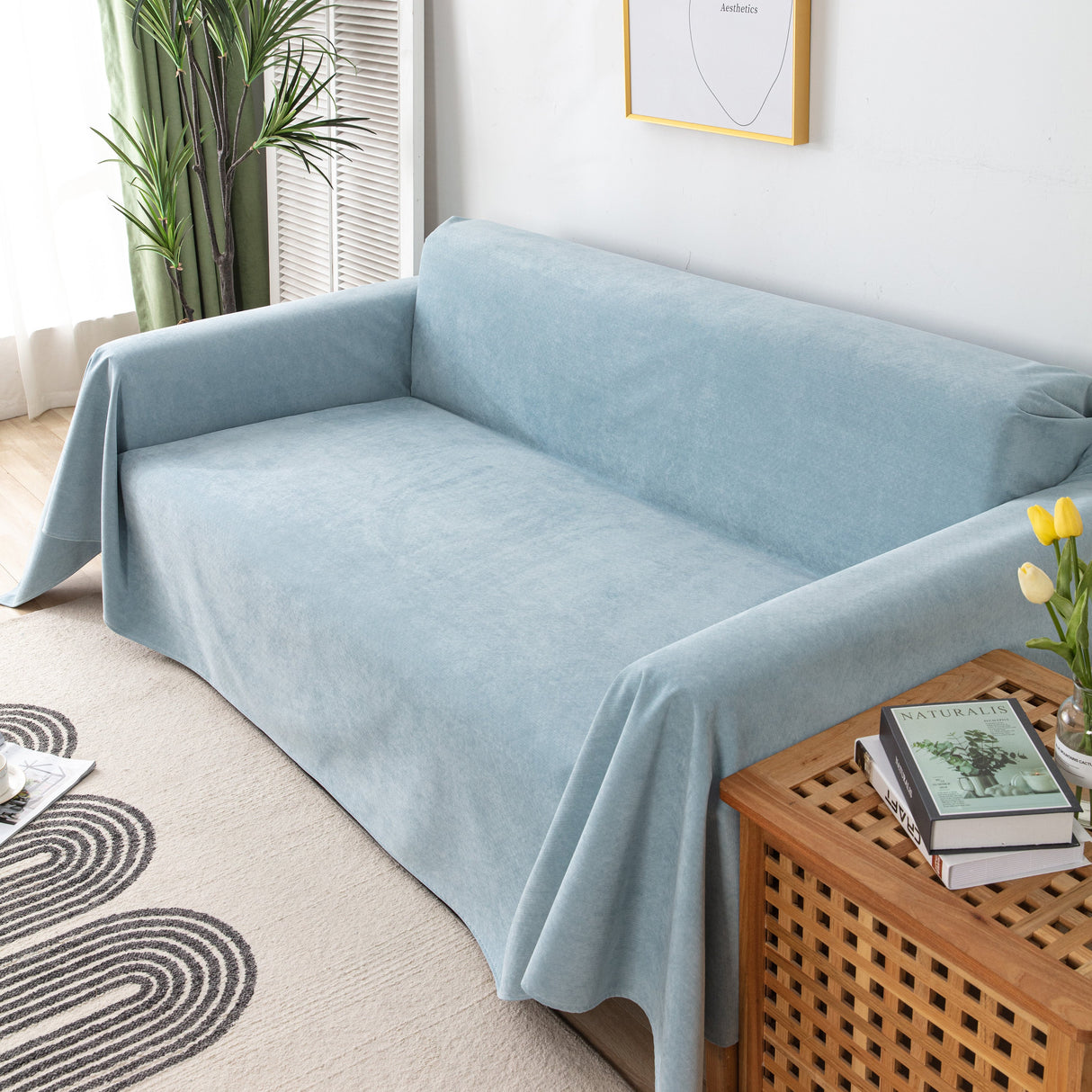 Waterproof Scratch-Resistant Furniture Covers for Pets, Non-Slip Couch Cover Throw