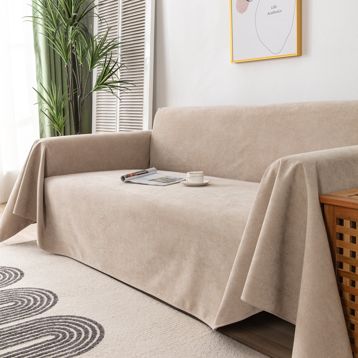 Waterproof Scratch-Resistant Furniture Covers for Pets, Non-Slip Couch Cover Throw