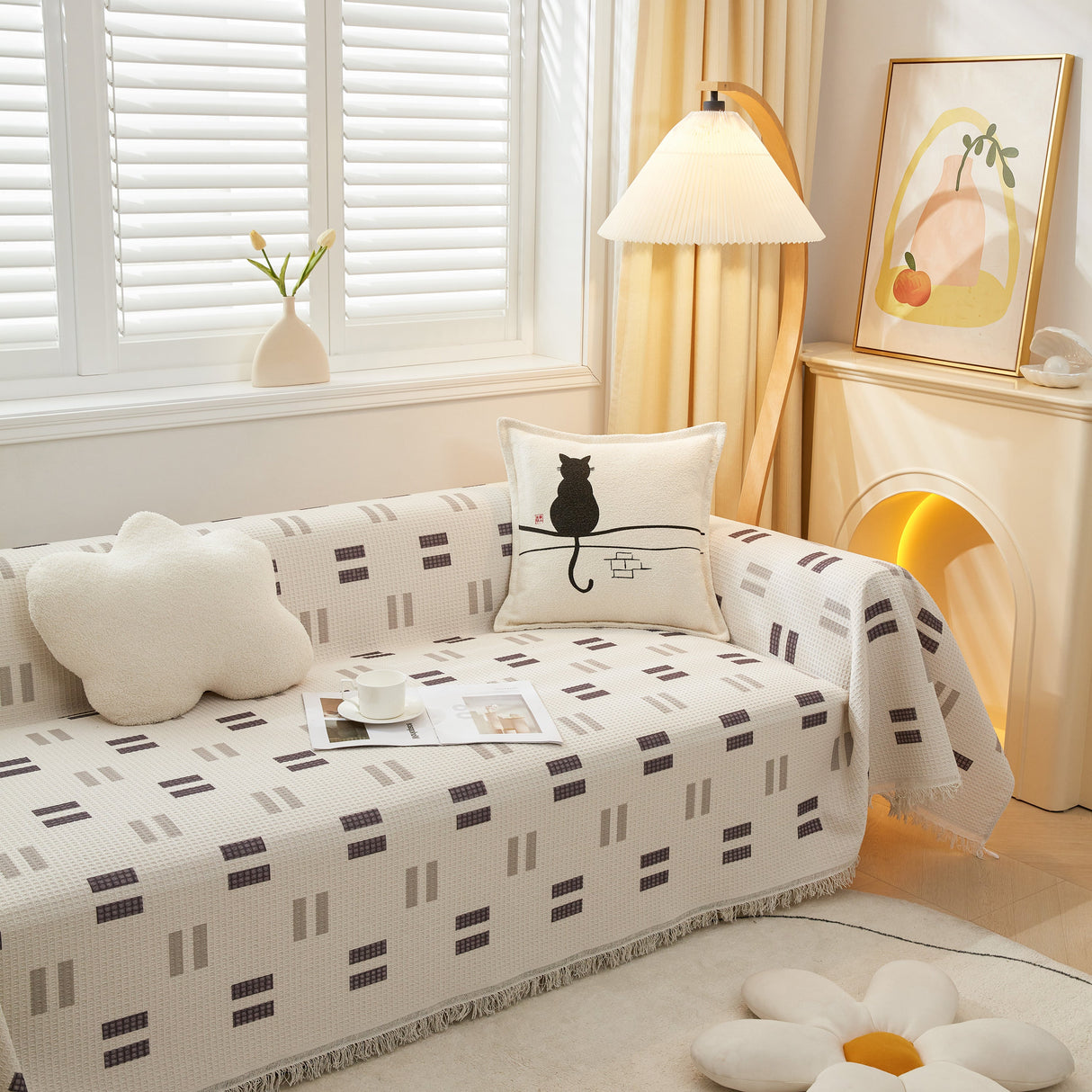 High-Quality Fabric Non-Slip Sofa Cover Throw, Throw Blankets for Couch, Furniture Covers for Pets