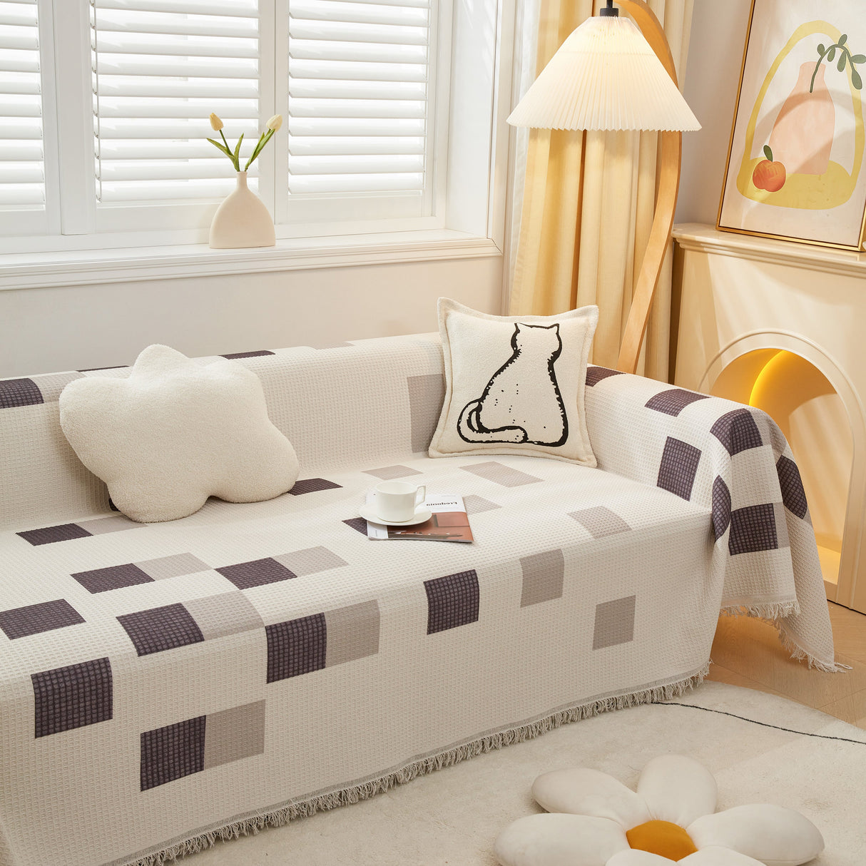 High-Quality Fabric Non-Slip Sofa Cover Throw, Throw Blankets for Couch, Furniture Covers for Pets