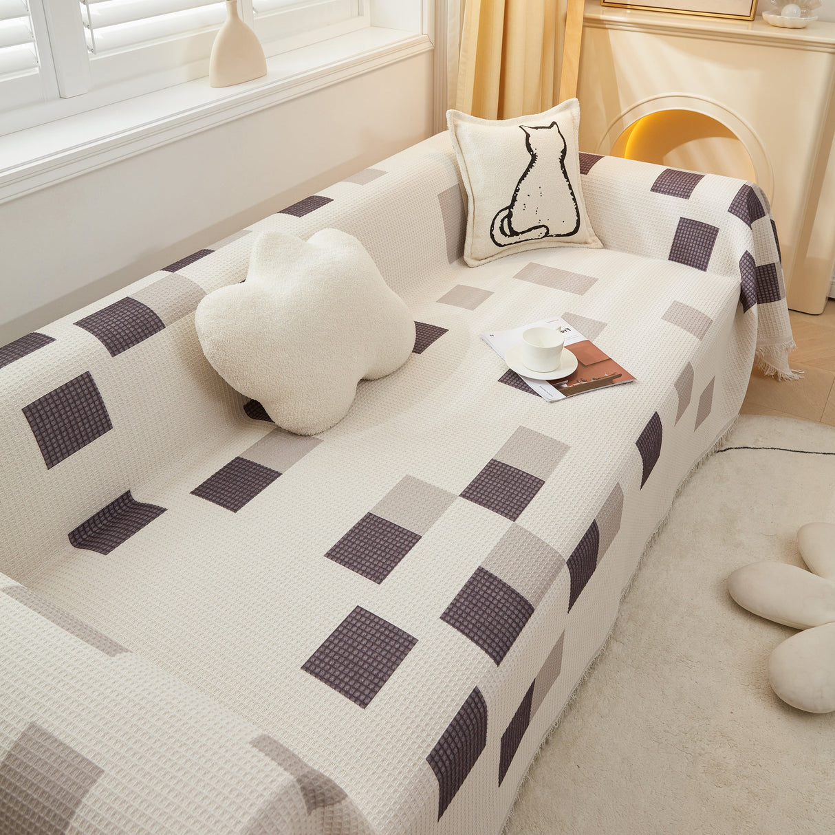 High-Quality Fabric Non-Slip Sofa Cover Throw, Throw Blankets for Couch, Furniture Covers for Pets