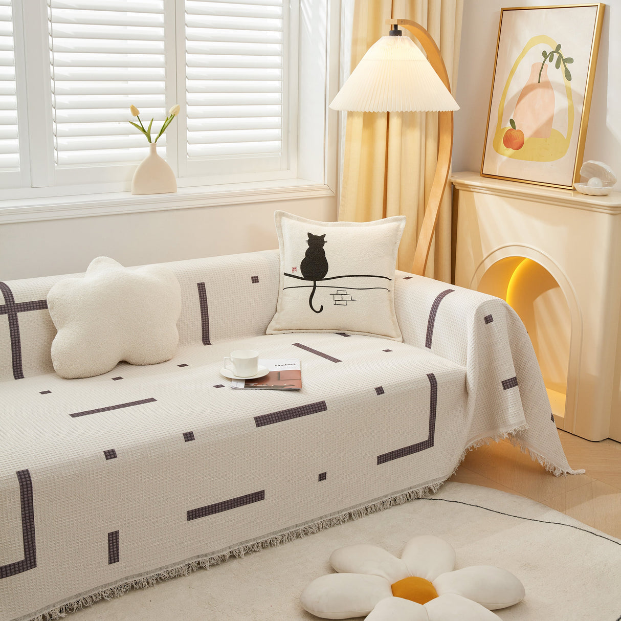 High-Quality Fabric Non-Slip Sofa Cover Throw, Throw Blankets for Couch, Furniture Covers for Pets