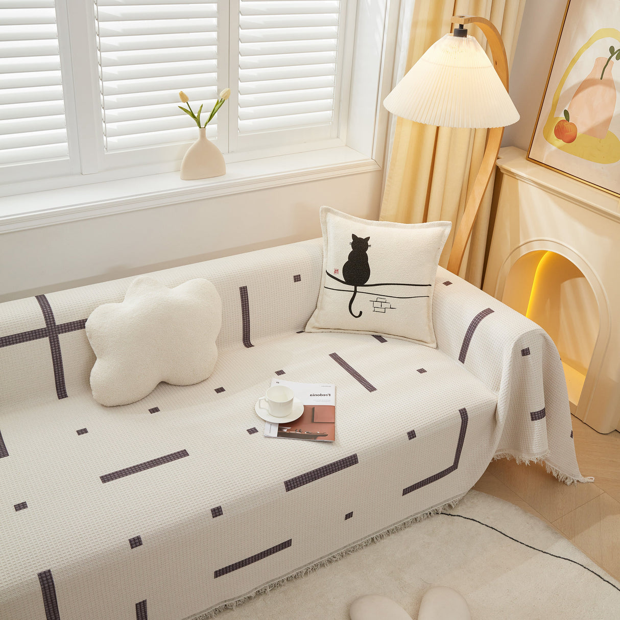 High-Quality Fabric Non-Slip Sofa Cover Throw, Throw Blankets for Couch, Furniture Covers for Pets