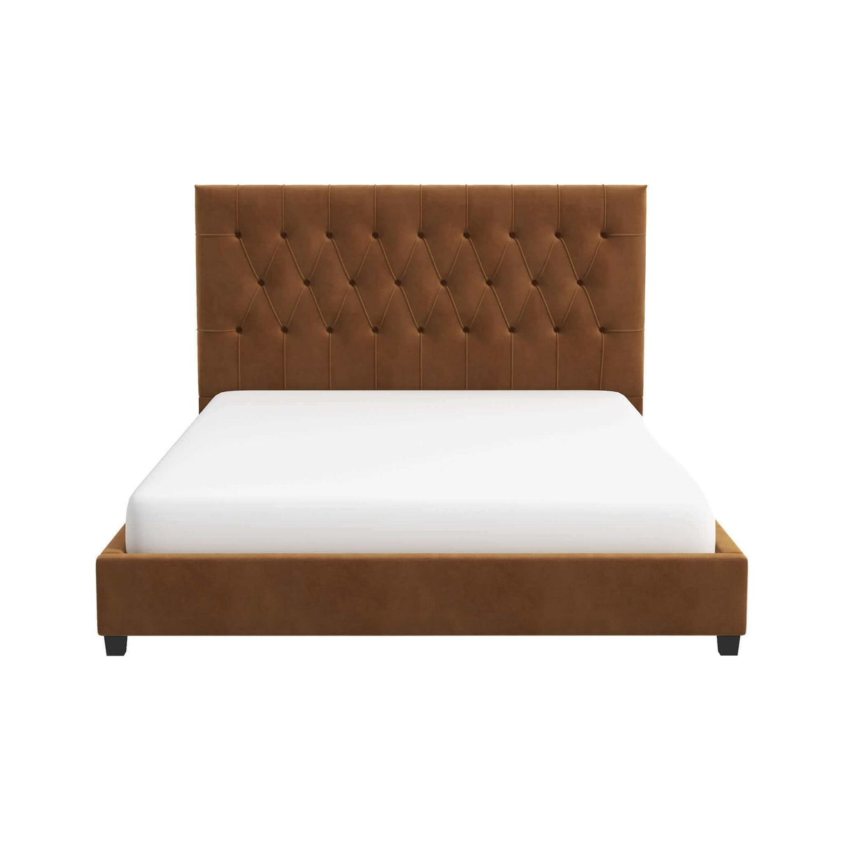 Donald - Mid-Century Modern Upholstered Platform Bed by Couch.com