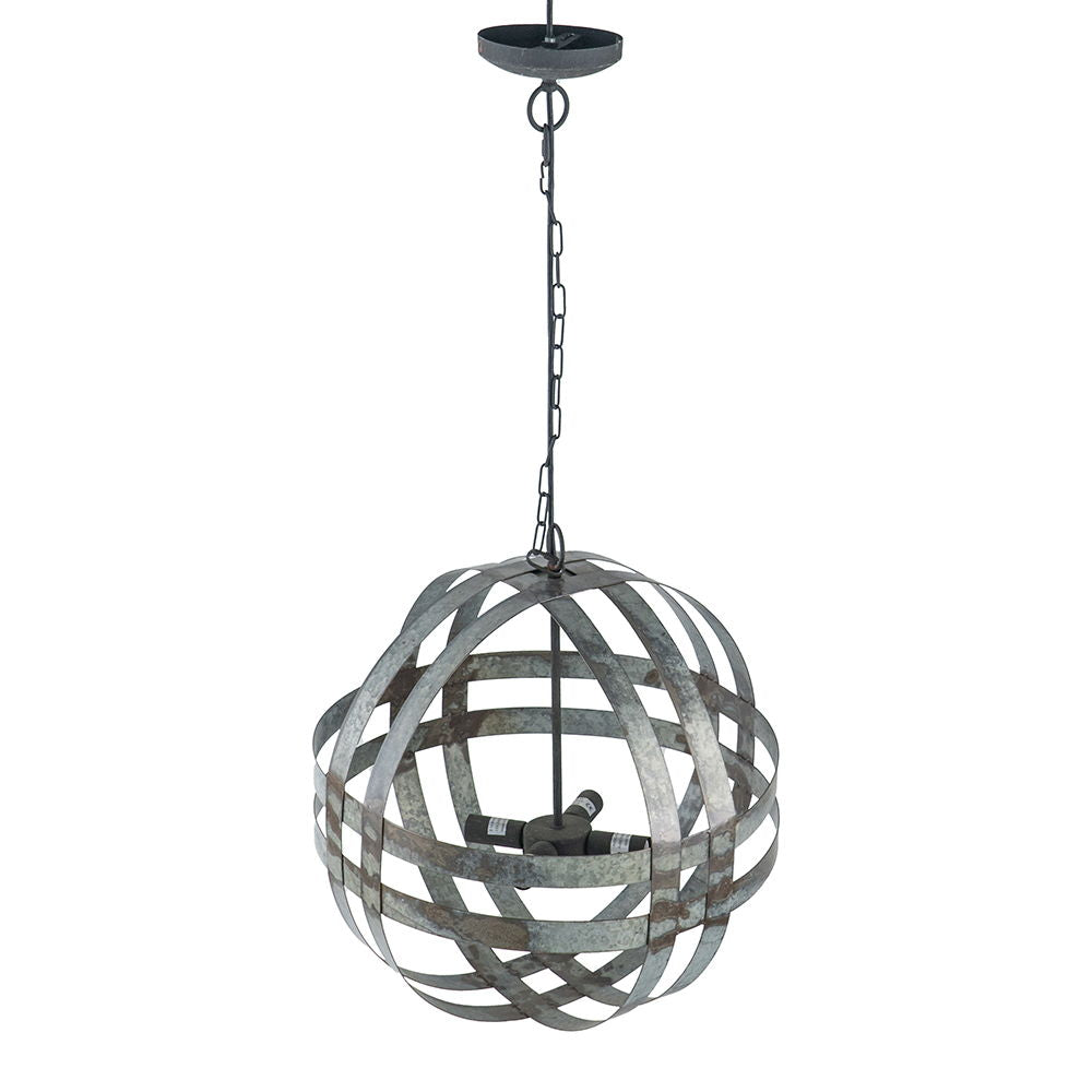 4 Light Galvanized Chandelier, Hanging Light Fixture With Adjustable Chain For Kitchen, Bulb Not Included - Gray by Couch.com