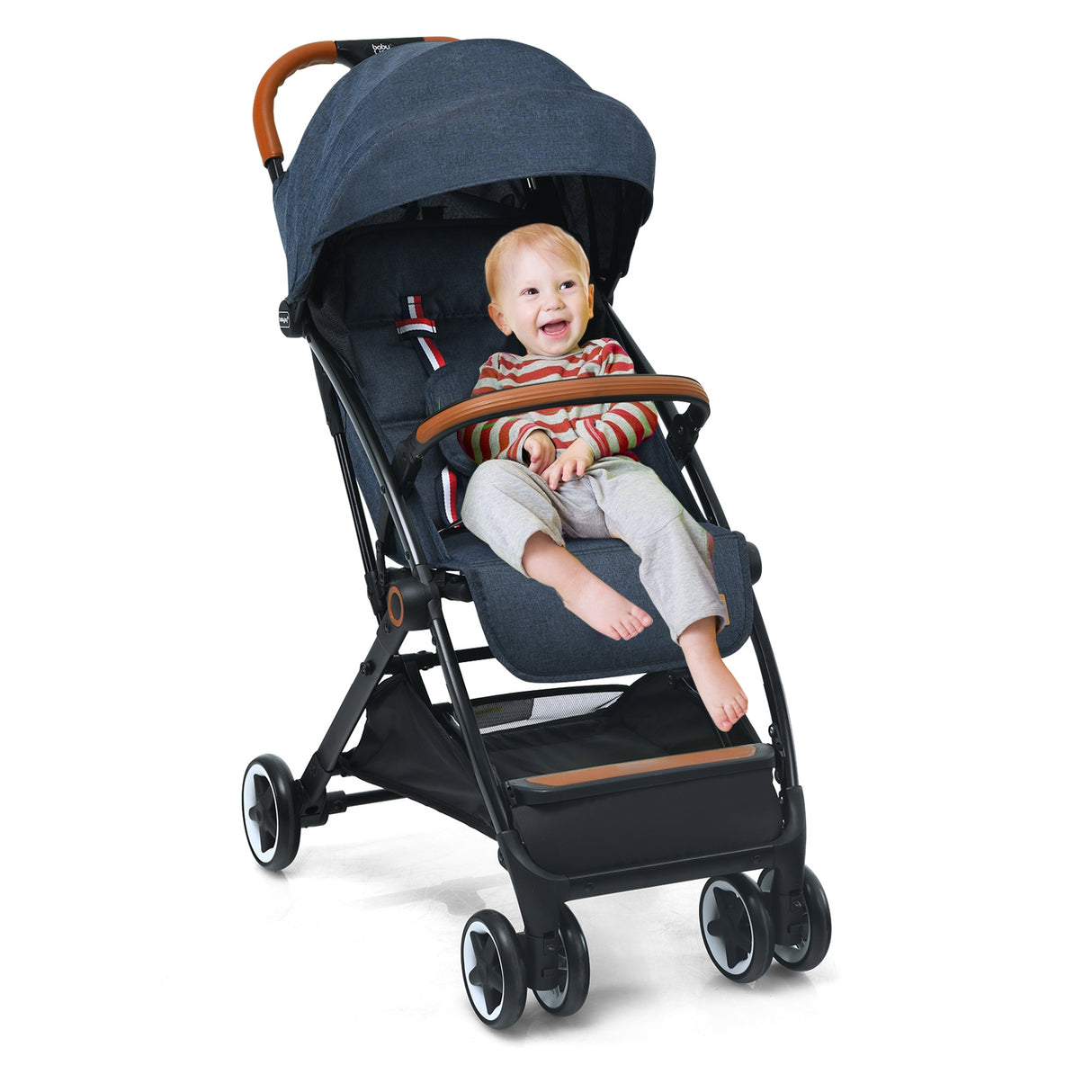 Lightweight Aluminium Frame Baby Stroller with Net-Beige