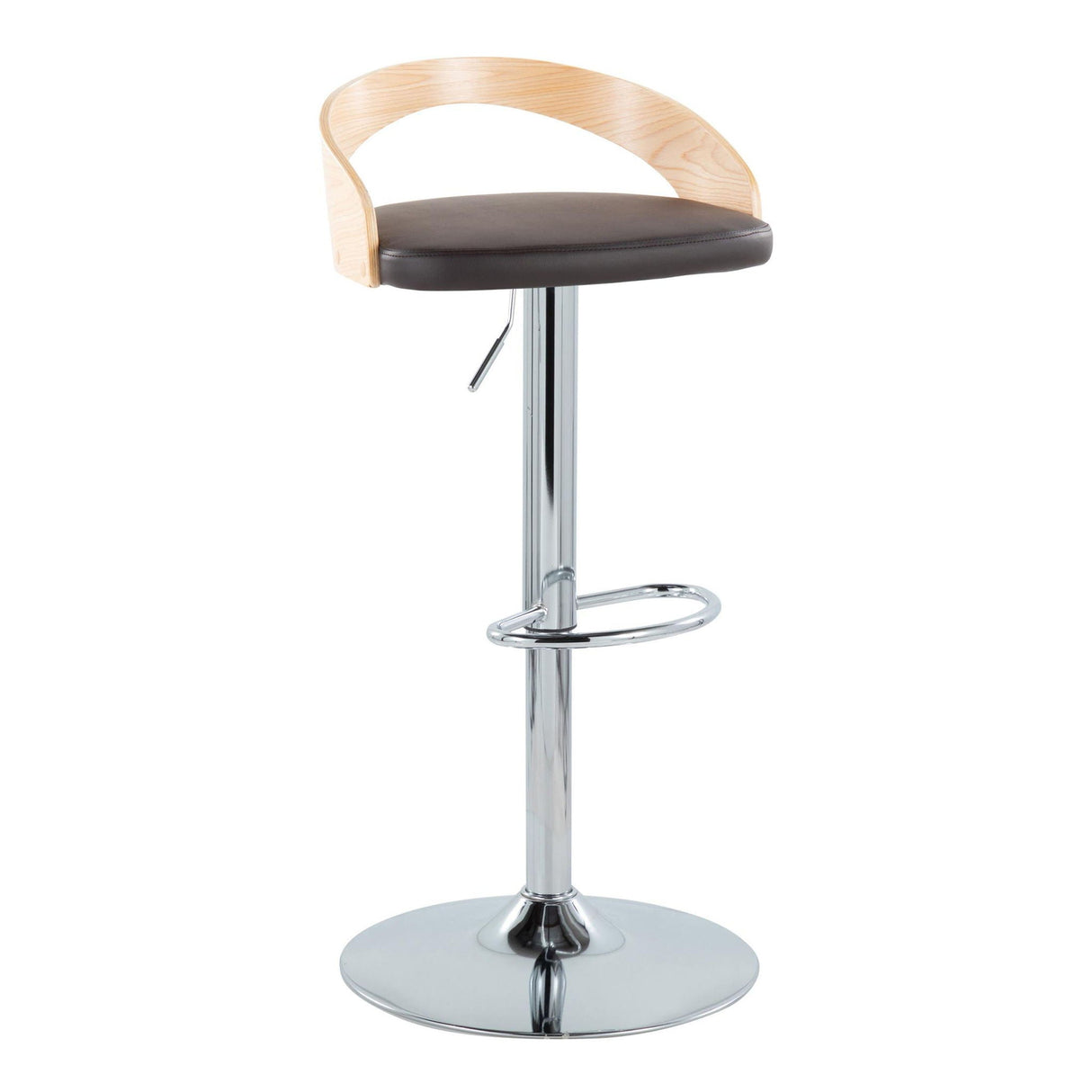 Grotto - Mid Century Modern Adjustable Height Barstool & Swivel With Oval Footrest (Set of 2) by Couch.com