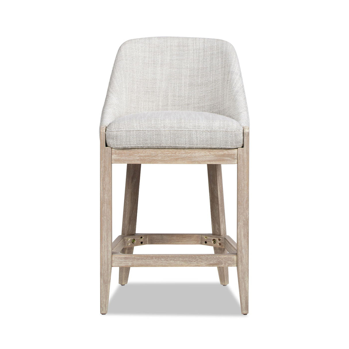 Couch.com Newport Coastal Curved Back Upholstered Counter Stool Two Tone Neutral Gray, Modern Style, Fabric Construction, Gray Finish by Couch.com