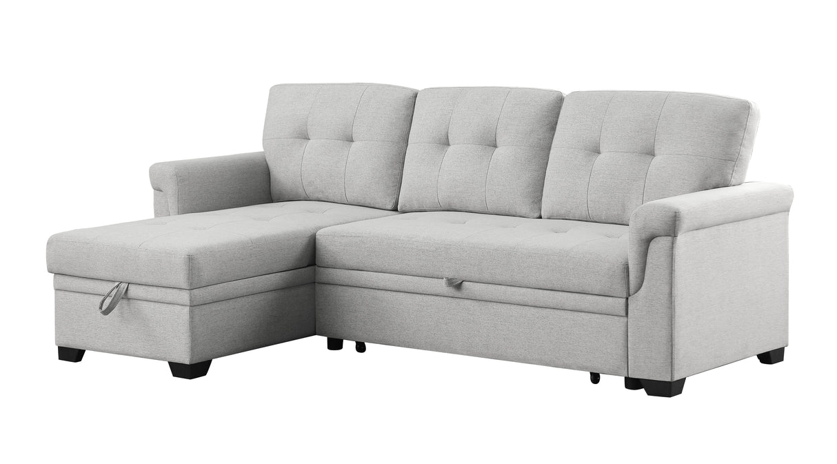 Lucca - Linen Reversible Sleeper Sectional Sofa With Storage Chaise by Couch.com