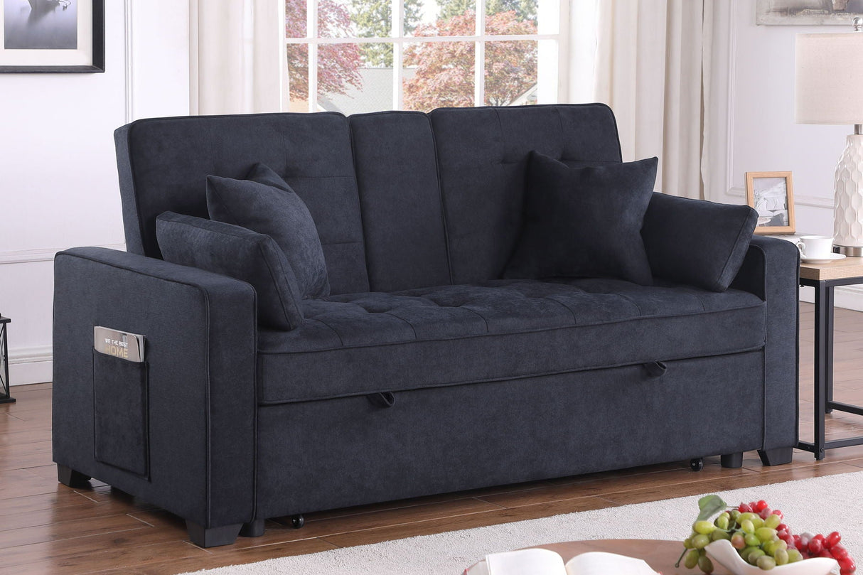 Cody II - 69.5"W Woven Fabric Convertible Sleeper Loveseat with Cup Holder by Couch.com