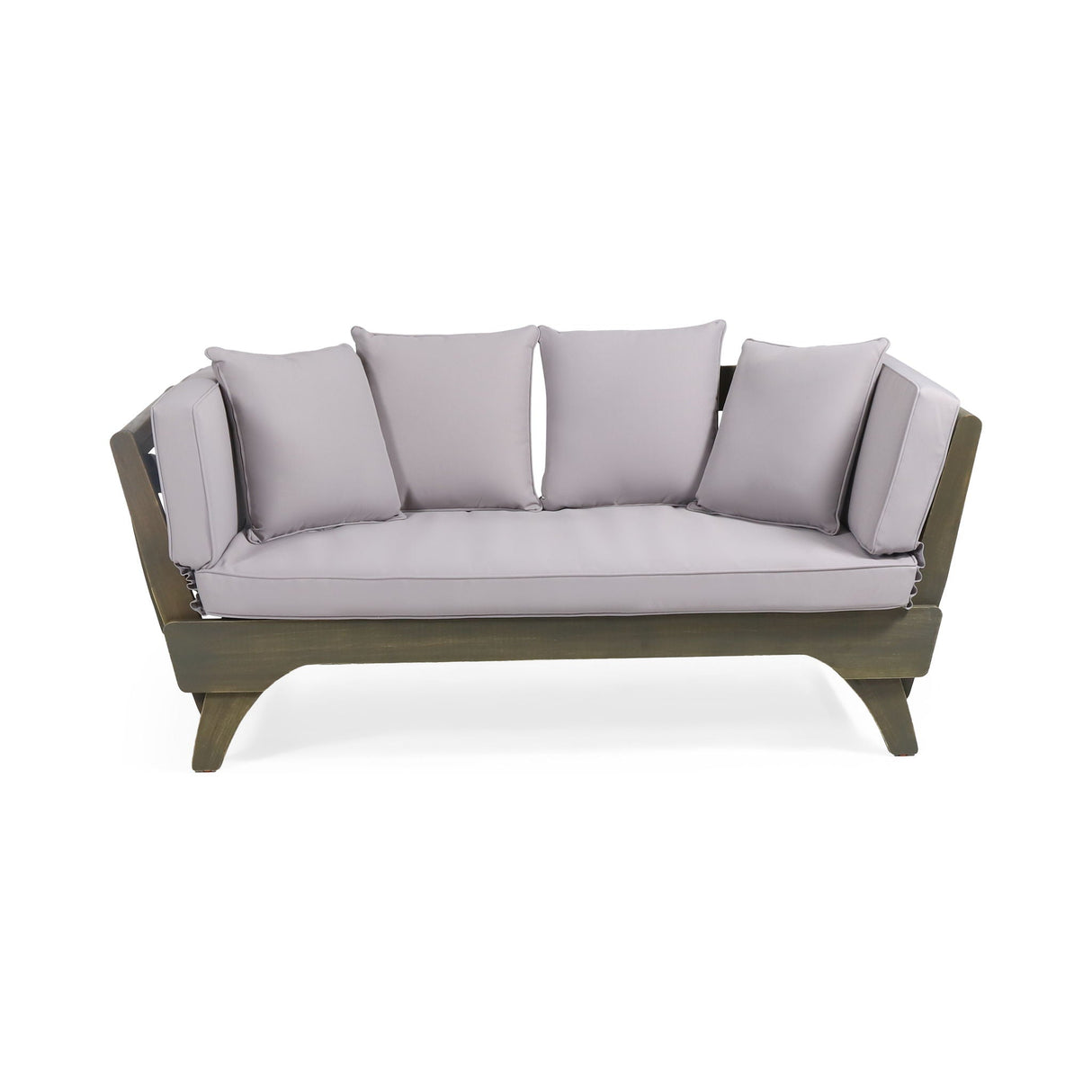 Outdoor Expandable Daybed With Water Resistant Cushion - Gray by Couch.com