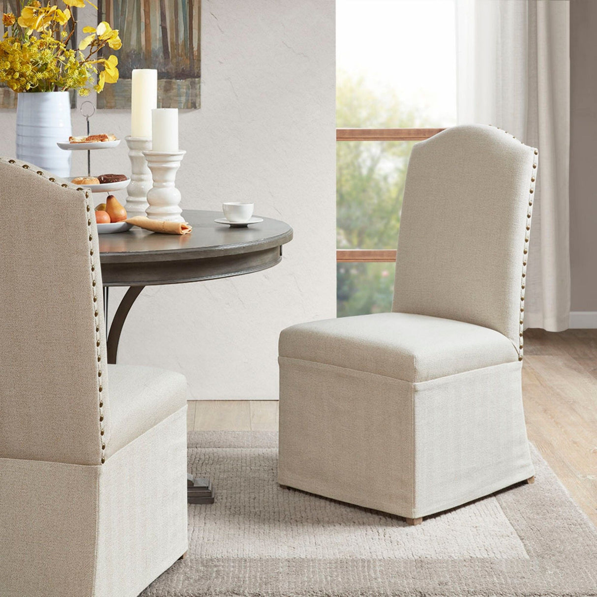 Dining Chair (Set of 2) With Skirts - Beige by Couch.com