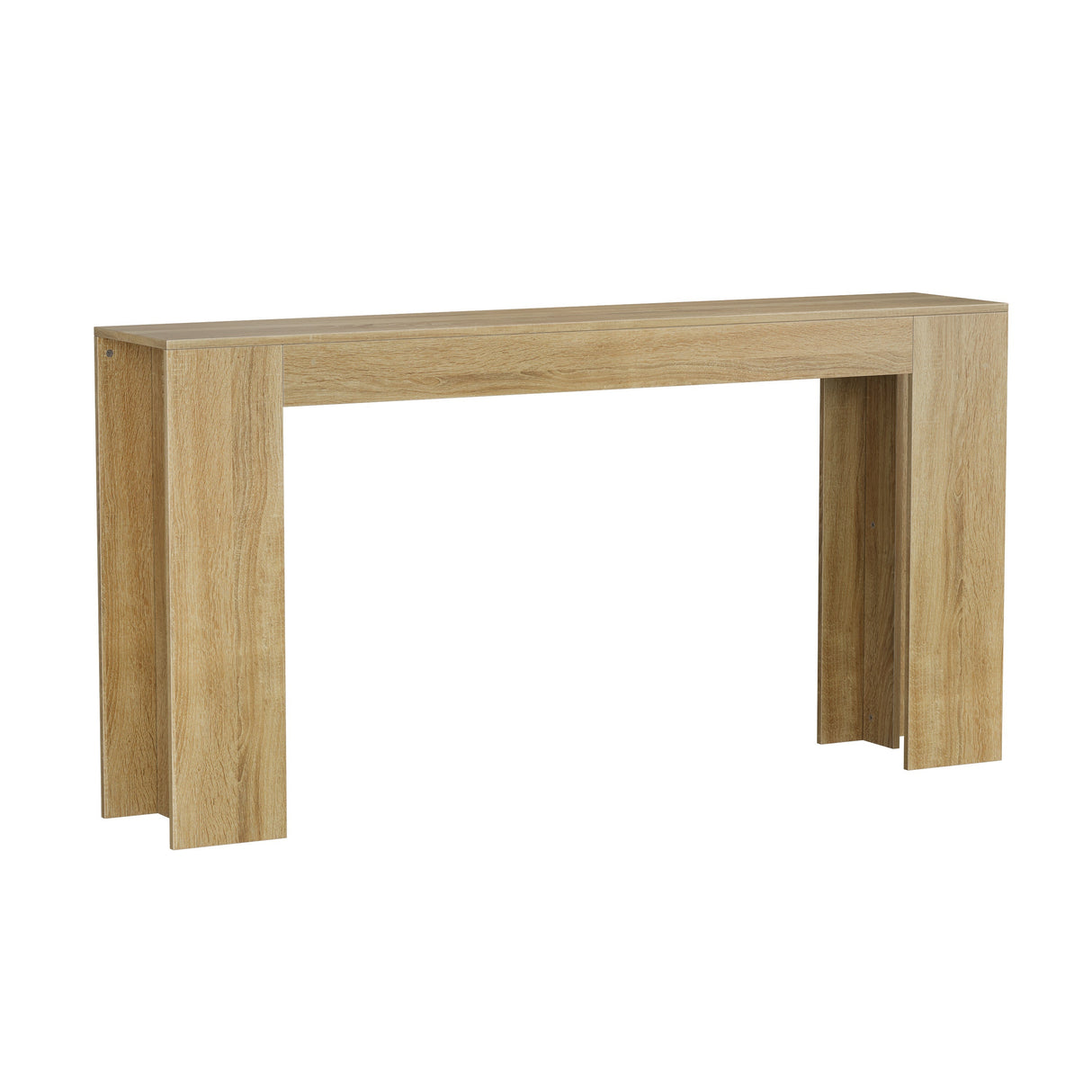 Farmhouse Style Oak-Colored Extra-Long Console Table
