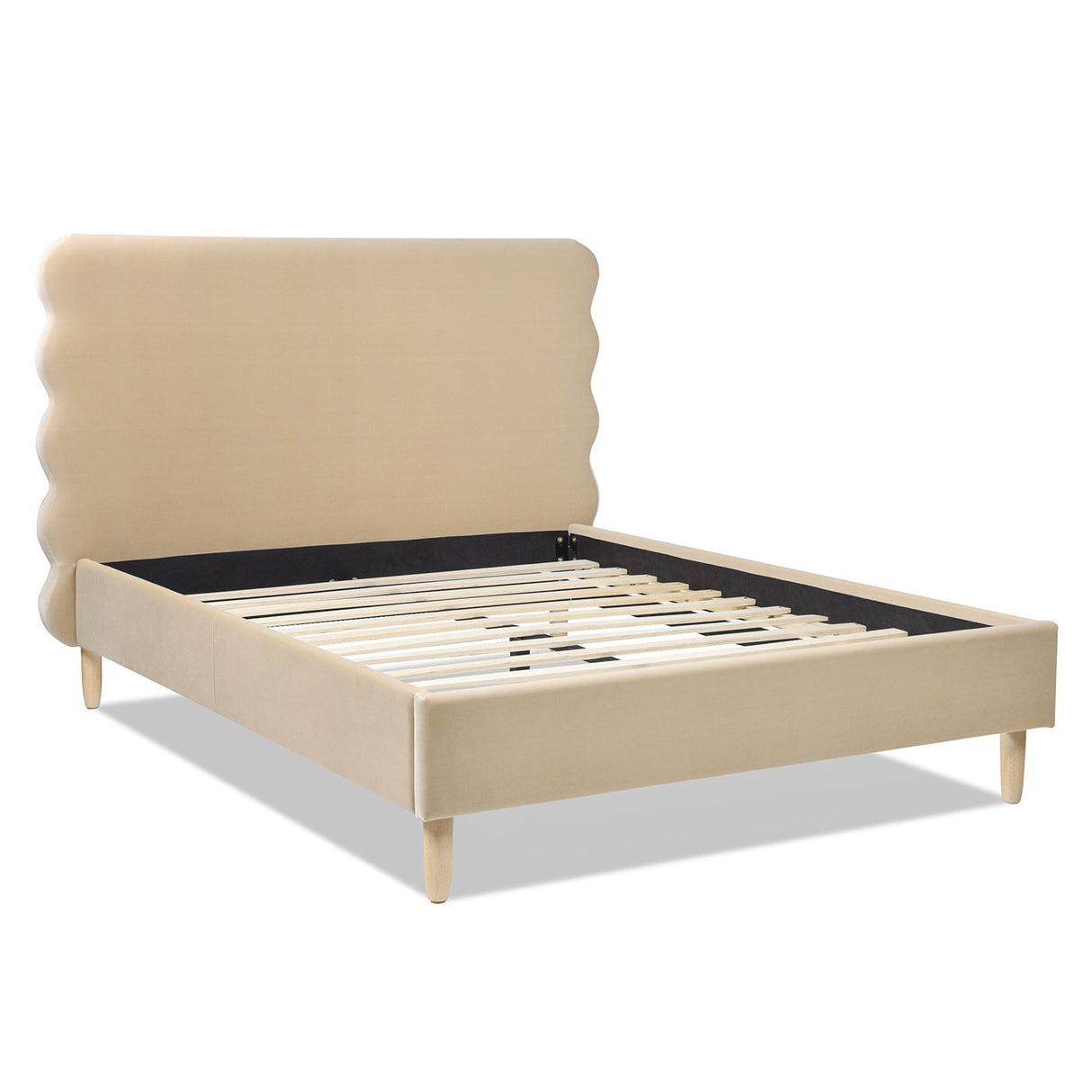Stockholm - Modern Wavy Headboard Platform Bed by Couch.com