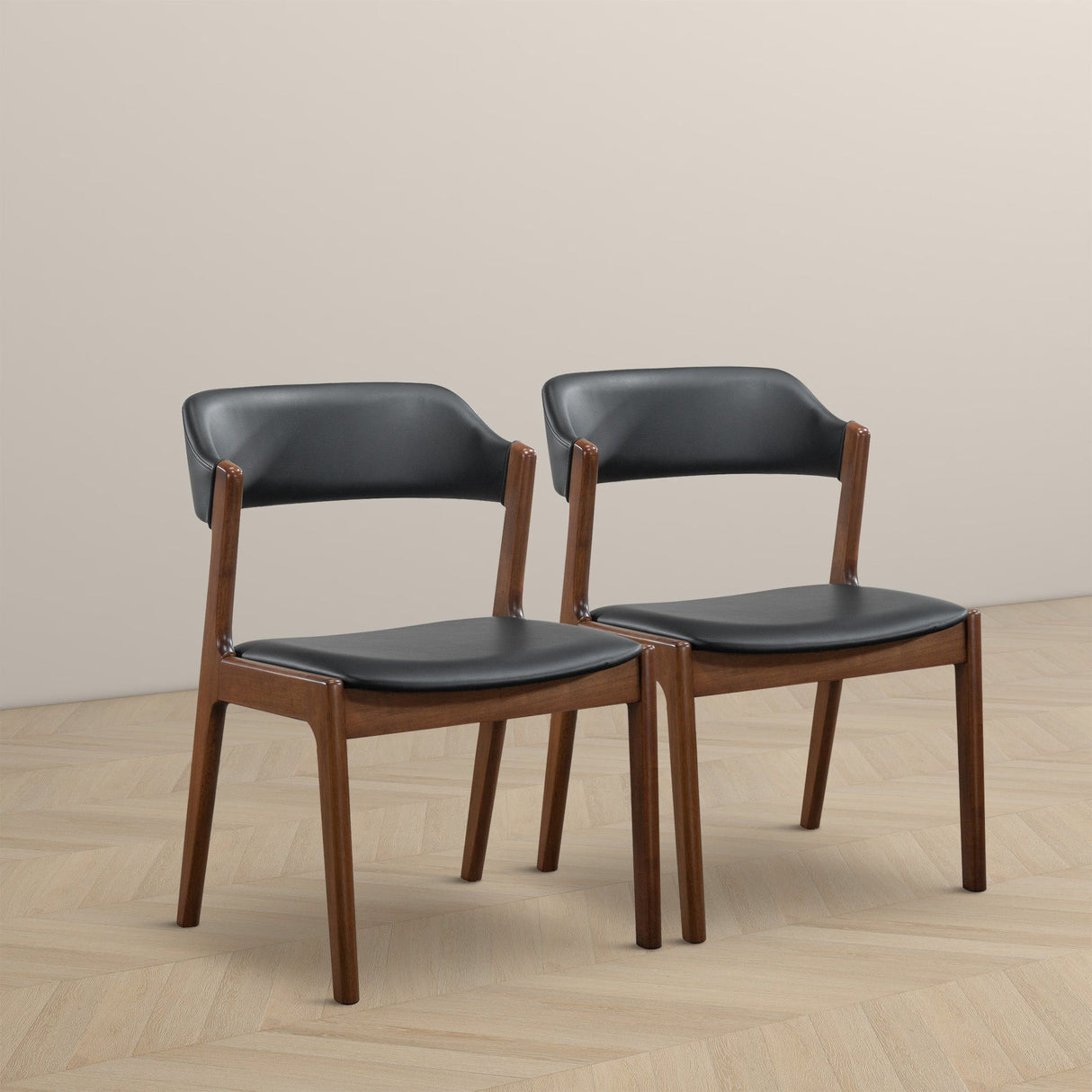 Enzo - Dining Chair (Set of 2) - Black / Brown by Couch.com