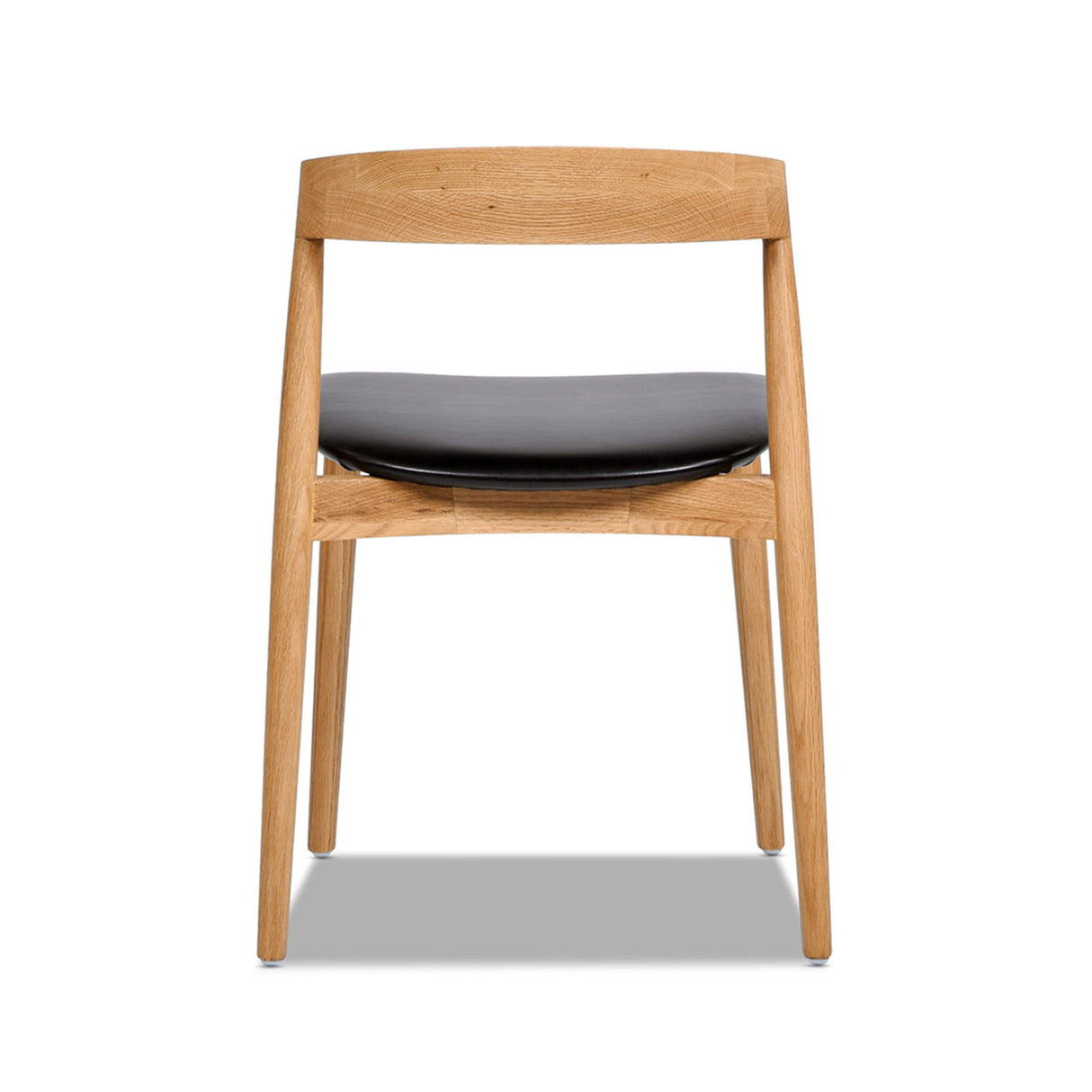 Raven - Stacking Sculpted Oak Dining Chair - Warm Natural Brown / Black by Couch.com