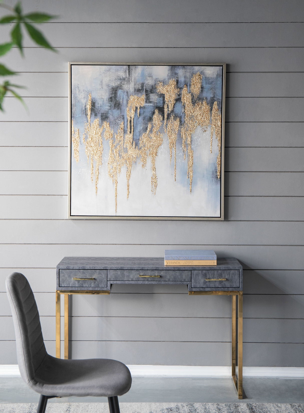 Modern Oil Painting, Square Framed Wall Art For Living Room Dining Room Office - Multicolor by Couch.com