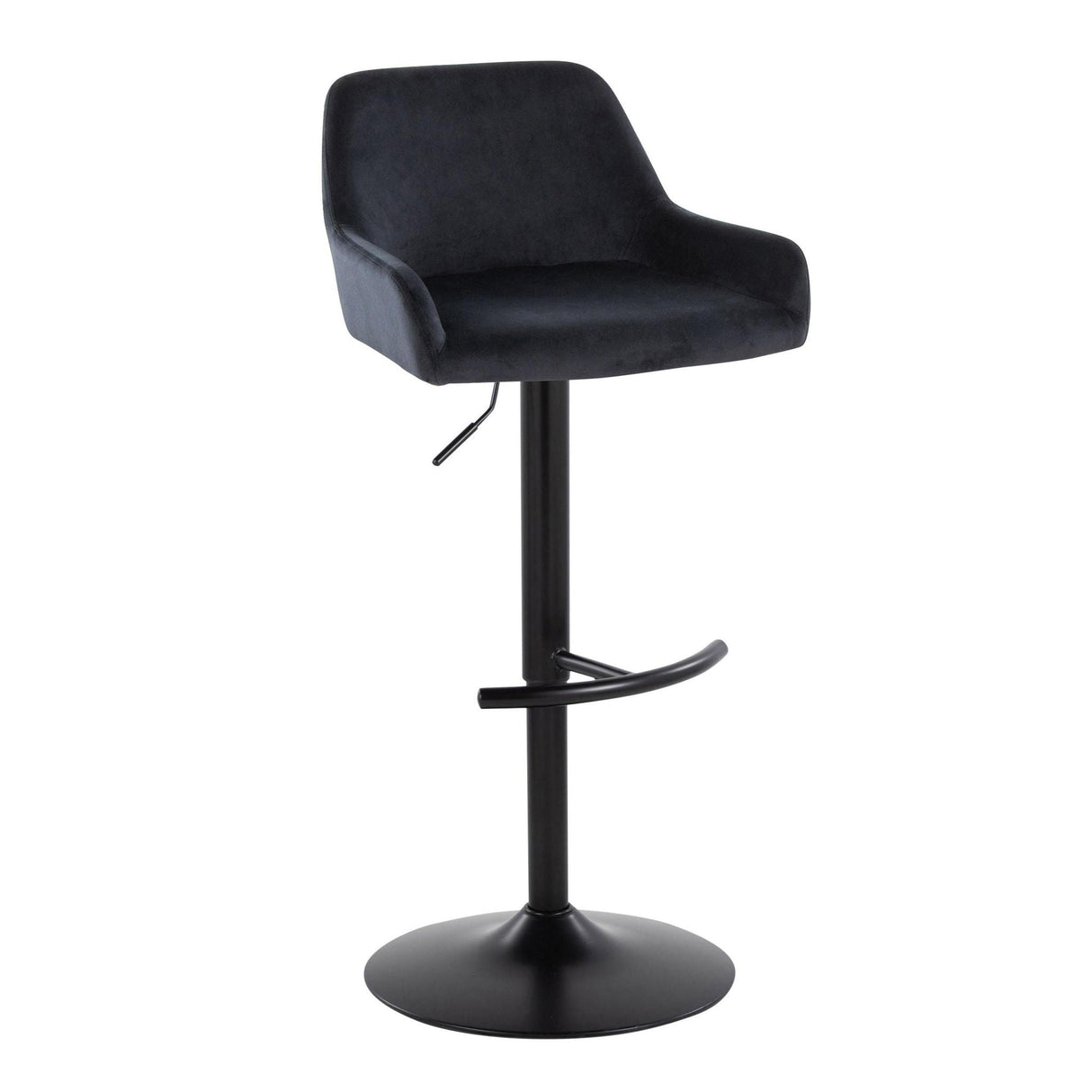 Daniella - Contemporary Adjustable Barstool With Swivel With Rounded T Footrest (Set of 2) by Couch.com