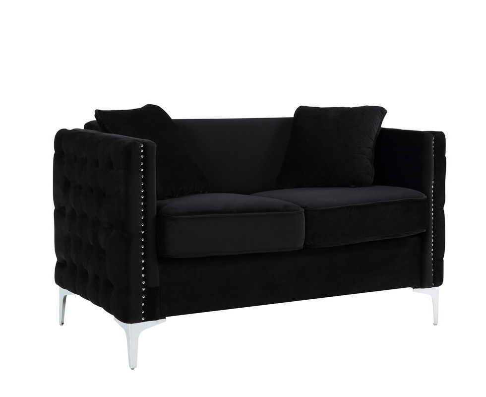 Bayberry - Velvet Loveseat With 2 Pillows by Couch.com