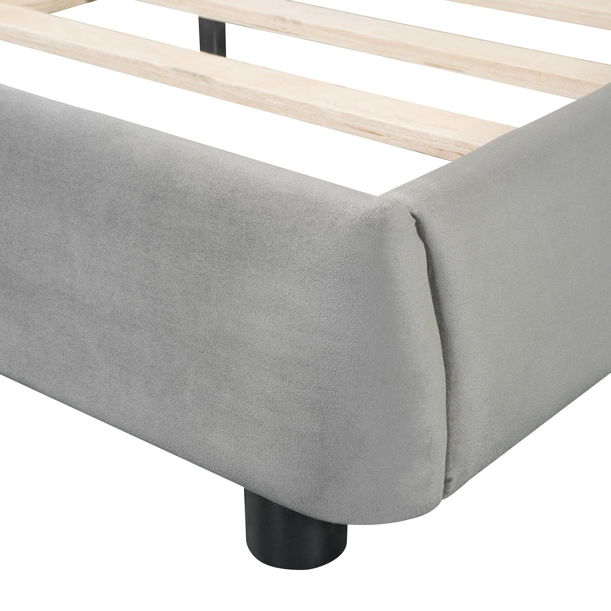 Upholstered Platform Bed Frame And Stylish Curve Shaped Design by Couch.com
