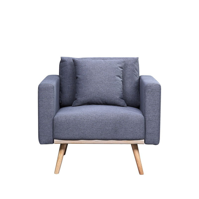 Easton - Linen Fabric Chair With USB Charging Ports Pockets And Pillows by Couch.com