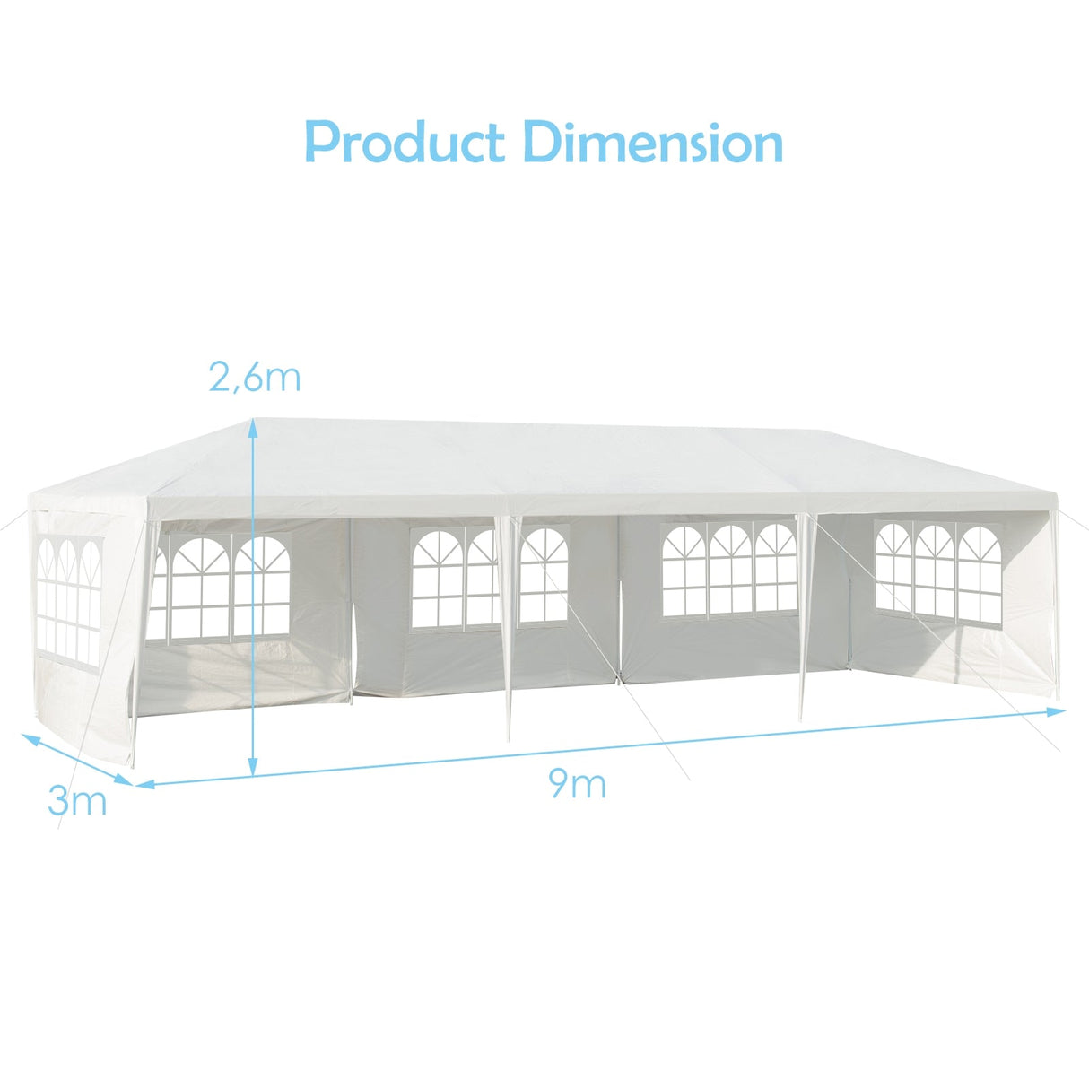 10 x 30 Feet Canopy Tent with 5 Removable Sidewalls for Party Wedding by DirectDeals