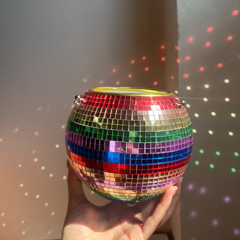 Cross-border Disco Ball Planter Hanging Mirror Spherical Plastic Flowerpot
