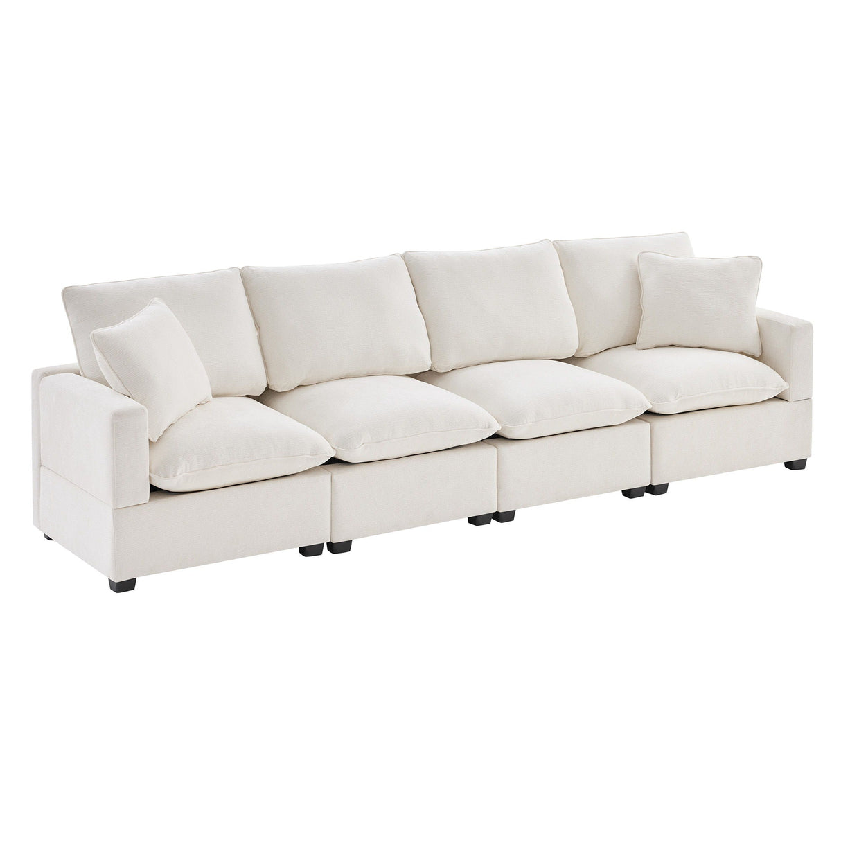 Modern Modular Sofa, 4 Seat Chenille Sectional Couch Set With 2 Pillows Included, Freely Combinable Indoor Funiture For Living Room, Apartment, Office by Couch.com