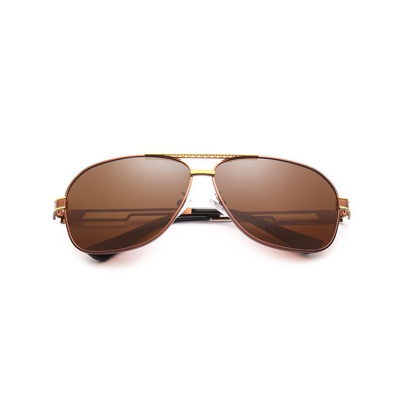 Luxury NEW Model Business Men Square Polarized Sunglasses Male Eyewear Aviation Alloy Frame With UV400 Protection and High Quality Metal Frame