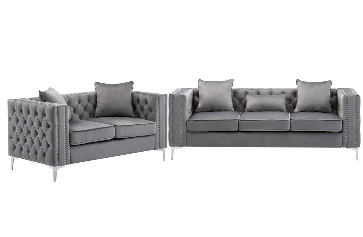 Lorreto - Velvet Fabric Living Room Set by Couch.com
