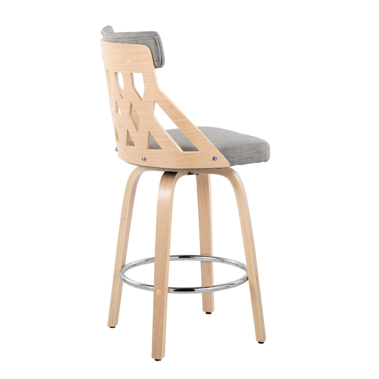 York - Mid-Century Modern Counter Stool - Natural / Light Gray by Couch.com