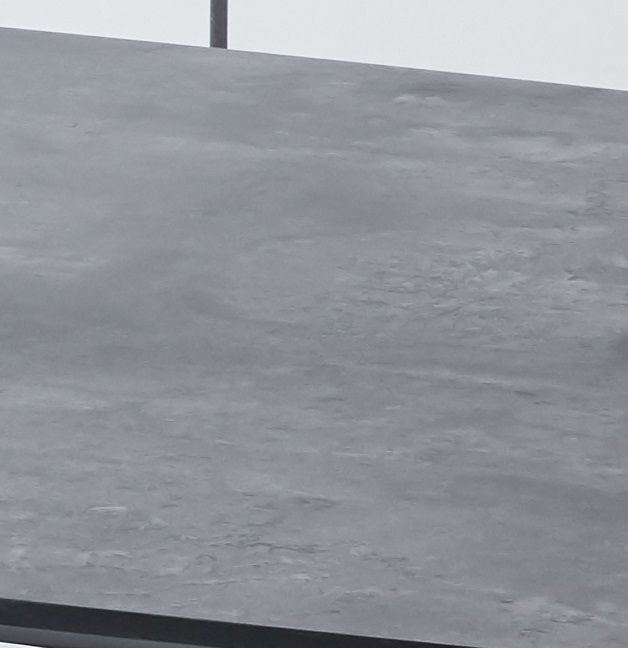 Couch.com Modern Dining Table, MDF With Paper Finish, Metal Leg Powder Coating Gray / Black, Modern Style, Wood Construction, Dark Gray Finish by Couch.com