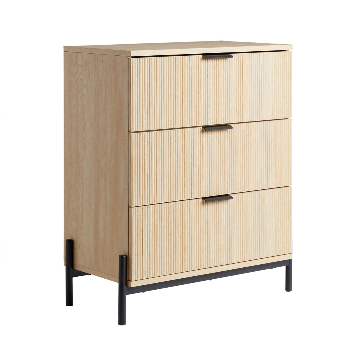 Mid-Century 3 Drawer Chest With Reeded Drawer Fronts by Couch.com