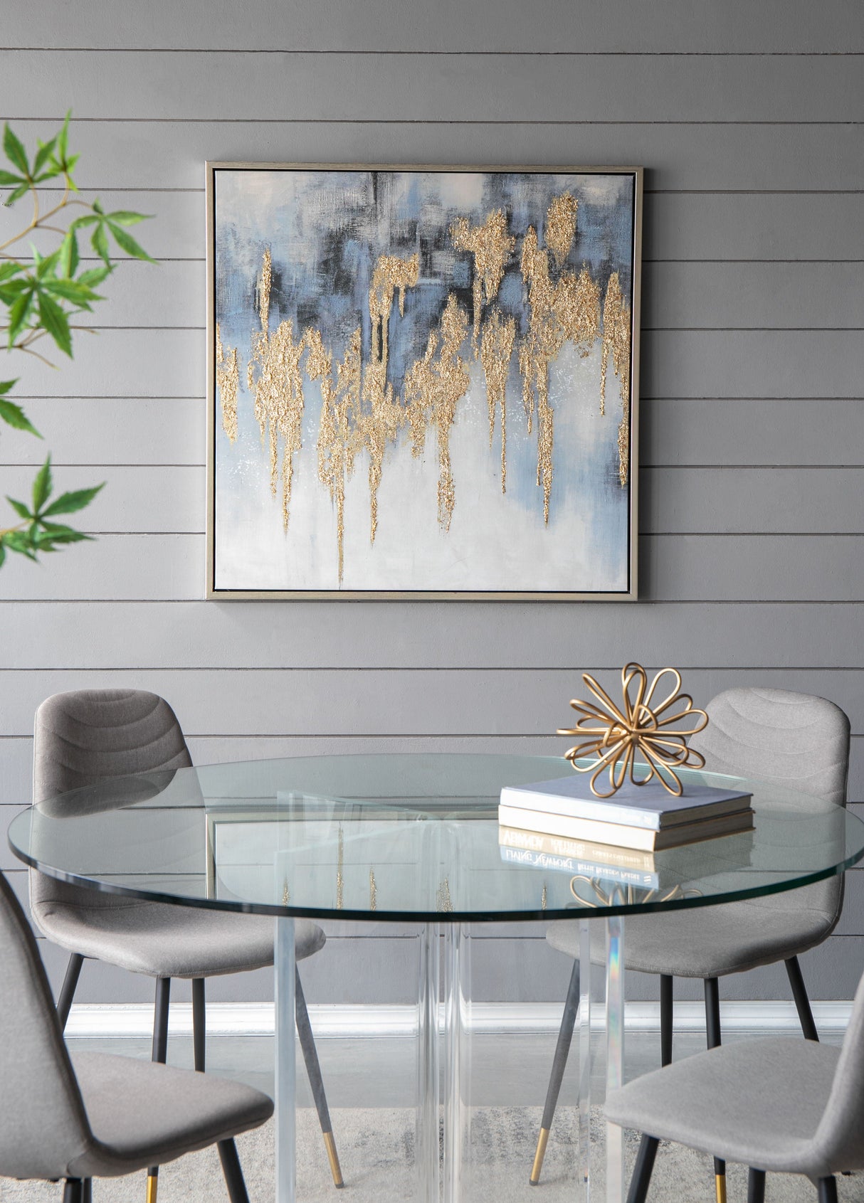 Modern Oil Painting, Square Framed Wall Art For Living Room Dining Room Office - Multicolor by Couch.com