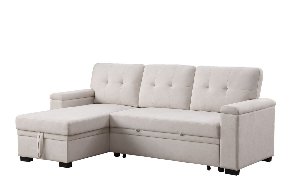 Lucca II - 84.5"W Reversible Sleeper Sectional Sofa with Storage Chaise by Couch.com