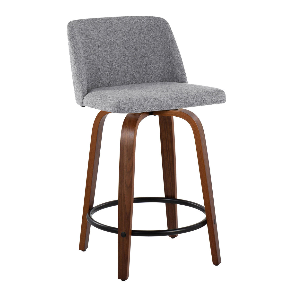 Toriano - Mid Century Modern, Fixed Height Counter Stool & Swivel And Round Footrest (Set of 2) by Couch.com