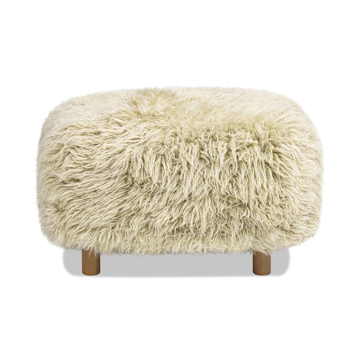 Enchante - New Zealand Sheepskin Rectangular Accent Ottoman - Taupe / Natural by Couch.com