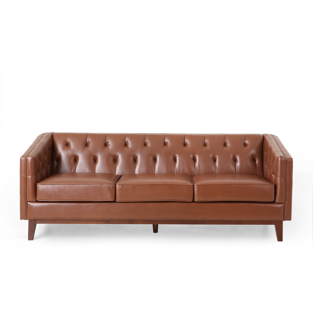 PU Sofa, Tufted Back, Solid Wood Legs, Living Room And Study by Couch.com