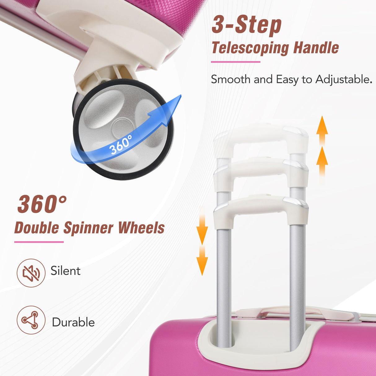 Hardshell Luggage With Tsa Lock, 24" Expandable Lightweight Suitcase With Spinner Wheels, Single Vintage Luggage by Couch.com