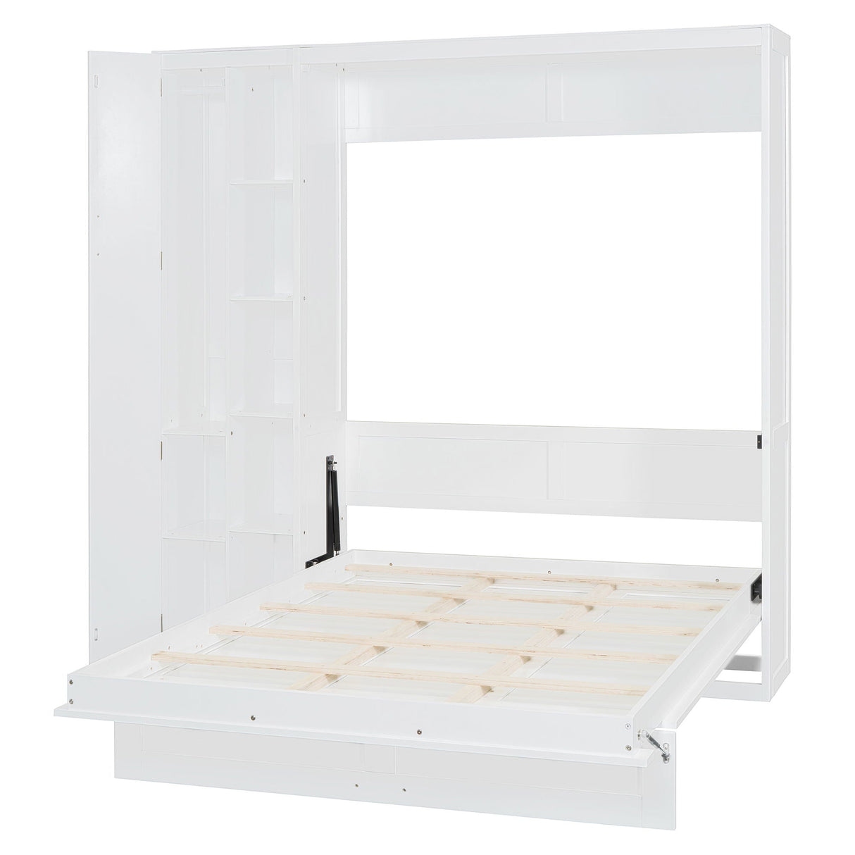 Murphy Wall Bed With Shelves, Wardrobe And LED Lights by Couch.com