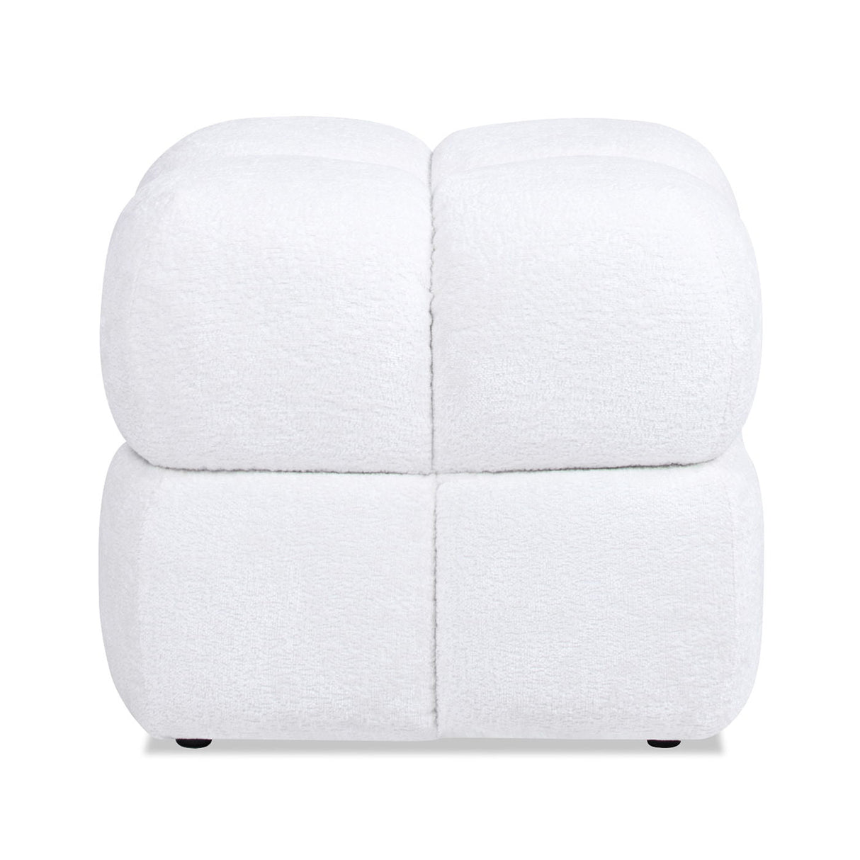 Couch.com Pixel Oversized Square Tufted Pouf Ottoman Almond White, Durable Design, Fabric Construction, White Finish by Couch.com